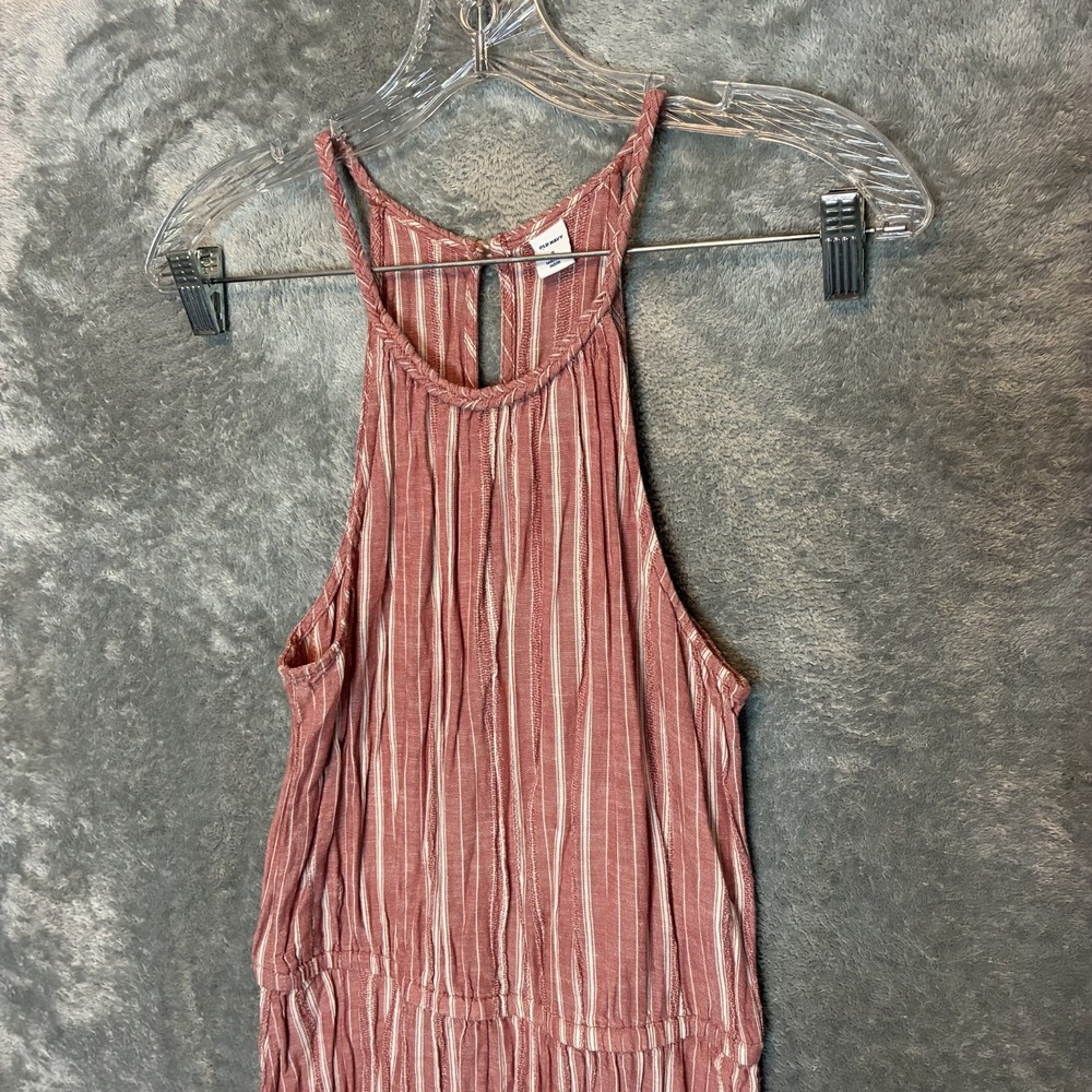 Old Navy Womens Waist Defined Braided Dobby Stripe Maxi Sundress S Boho Chic